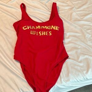 Red Champagne Wishes swimsuit